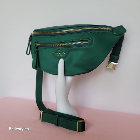 KATE SPADE BELT Bag Chelsea KSNYL Nylon BELT Bag- Deep Jade color🎈 - Picture 5 of 16